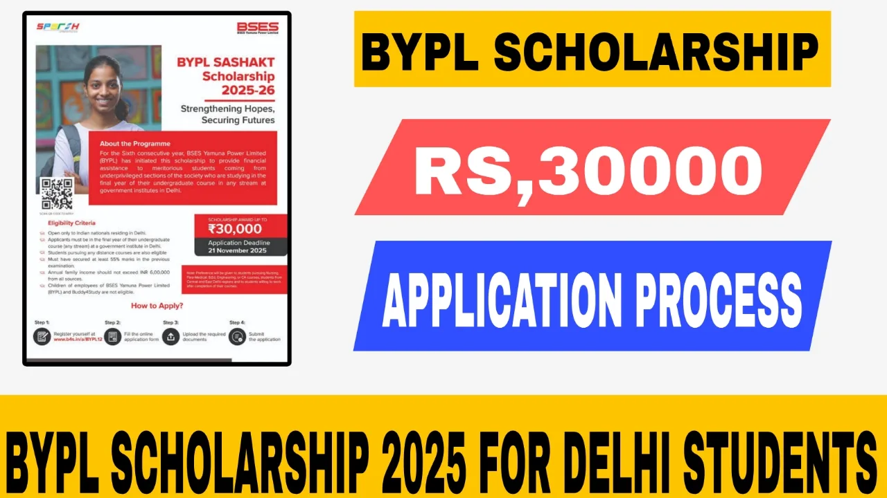 BYPL Scholarship 2025 for Delhi Students